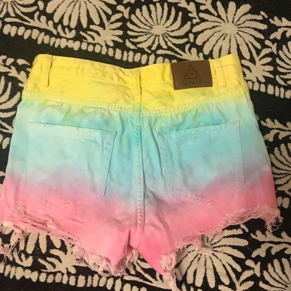 RARE UNIF rainbow shorts— LISA FRANK vibezz - Picture 3 of 5